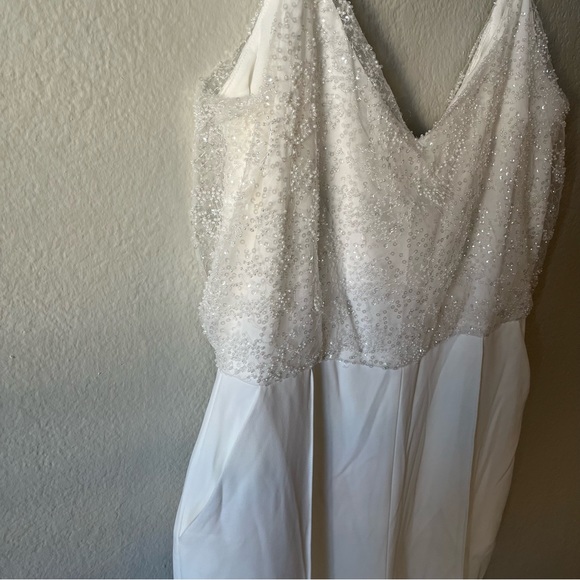 Amsale White Beaded Jumpsuit - Picture 5 of 12